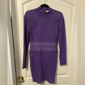 Herve Leger Purple Women's Sweater Dress